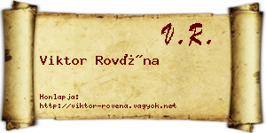 Viktor Rovéna névjegykártya